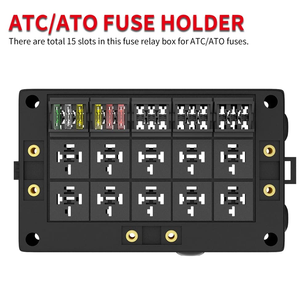 Boîte de relais de voiture à 10 voies, boîte à fusibles 12V, porte-fusible à lame à 15 voies pour au