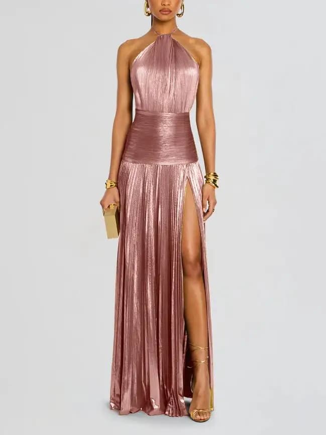 Robe de Cocktail Sexy pour femmes, Corset, épaules dénudées, col licou, plis fendus, robe longue de 