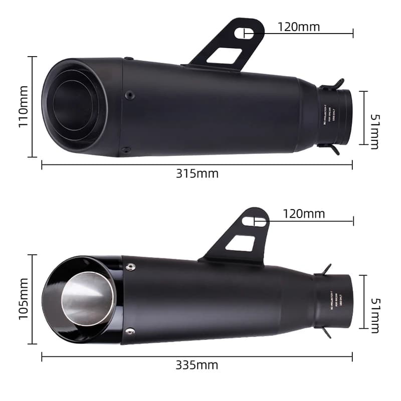 Projet d'échappement universel pour moto, 51mm, avec DB Killer, pour Honda YZF R6 R3 R25 MT07 MT09 Z