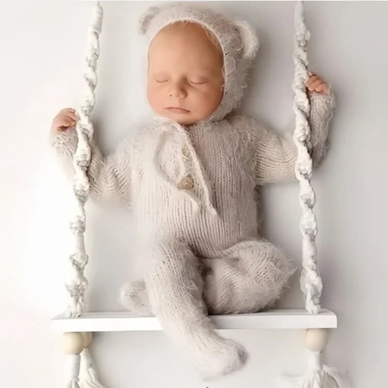 Accessoires de photographie pour bébé, chaise pivotante pour nouveau-né, meubles en bois pour nourri