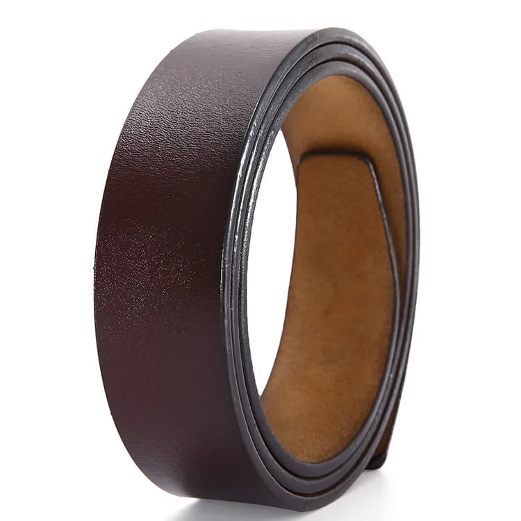 Ceinture en cuir de vache pour hommes sans boucle, sangle pure, ceinture sans tête, ceinture de tail