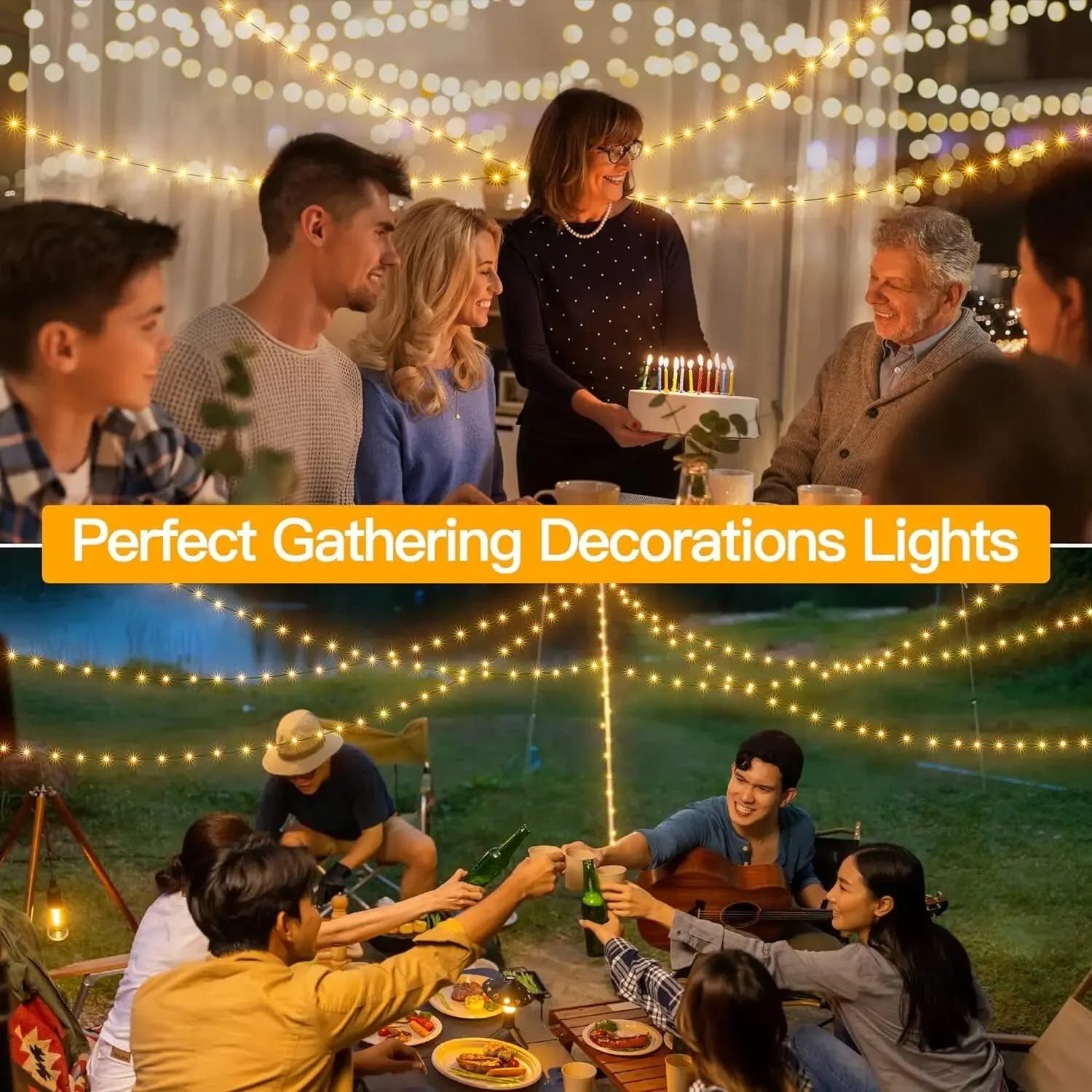 Guirxiété lumineuse dégradée étanche avec télécommande, guirxiété de Noël, décoration extérieure, ru