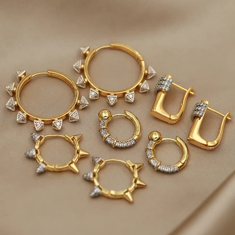 Boucles d'oreilles géométriques en cristal pour femmes, nouveau Design de vue, marque de mode, bijou