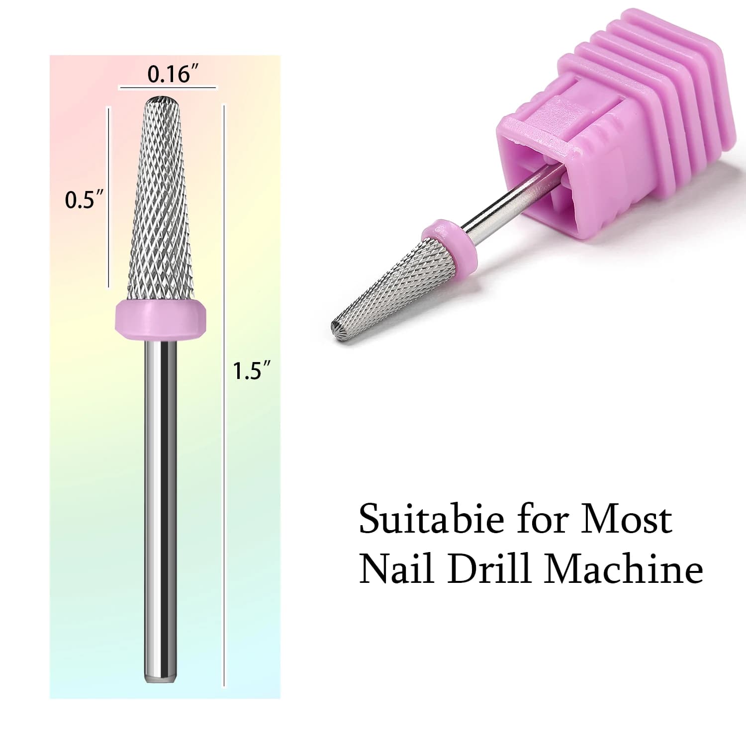 Mèches coniques pointues (coupe croisée) foret à ongles en carbure 3/32 bavures de manucure pour tro