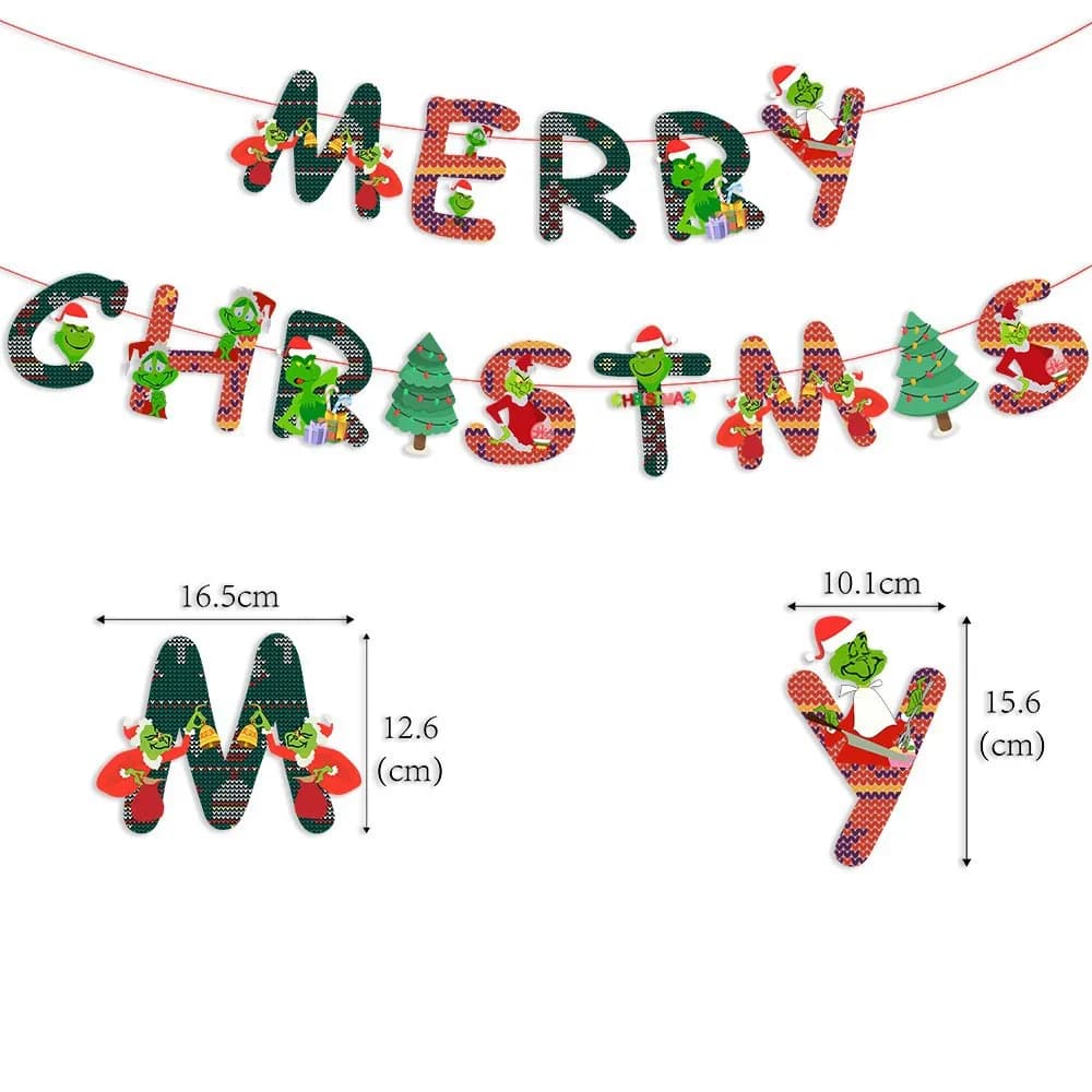 Bannière de noël, ornements d'arbre de noël, décoration de joyeux noël pour la maison, pendentif du 