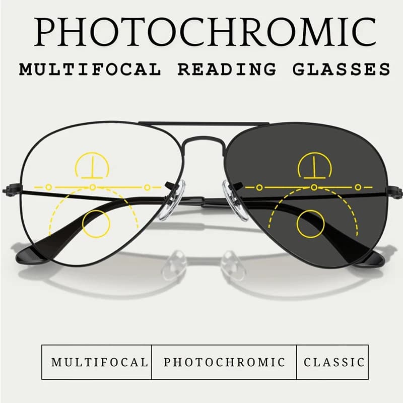 Lunettes de lecture multifocales progressives photochromiques intelligentes pour hommes, lunettes de
