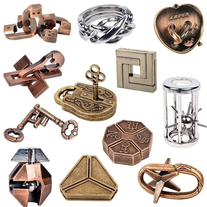 Créatif classique IQ métal casse-tête magique déroutant Puzzles jeu jouets pour enfants adultes drôl