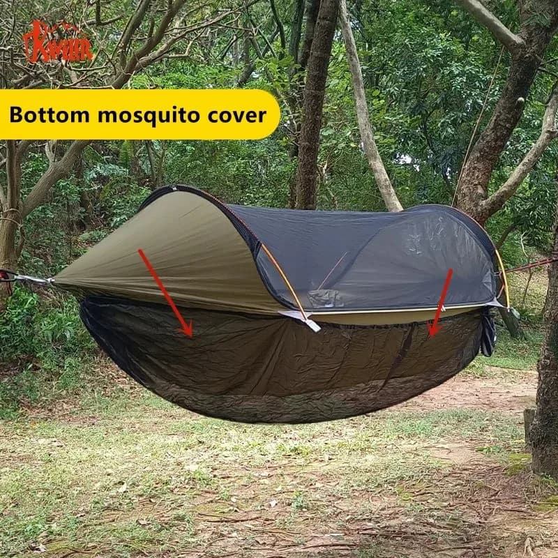 Hamac de voyage à ouverture rapide, housse anti-moustique inférieure, Camping en plein air, moustiqu