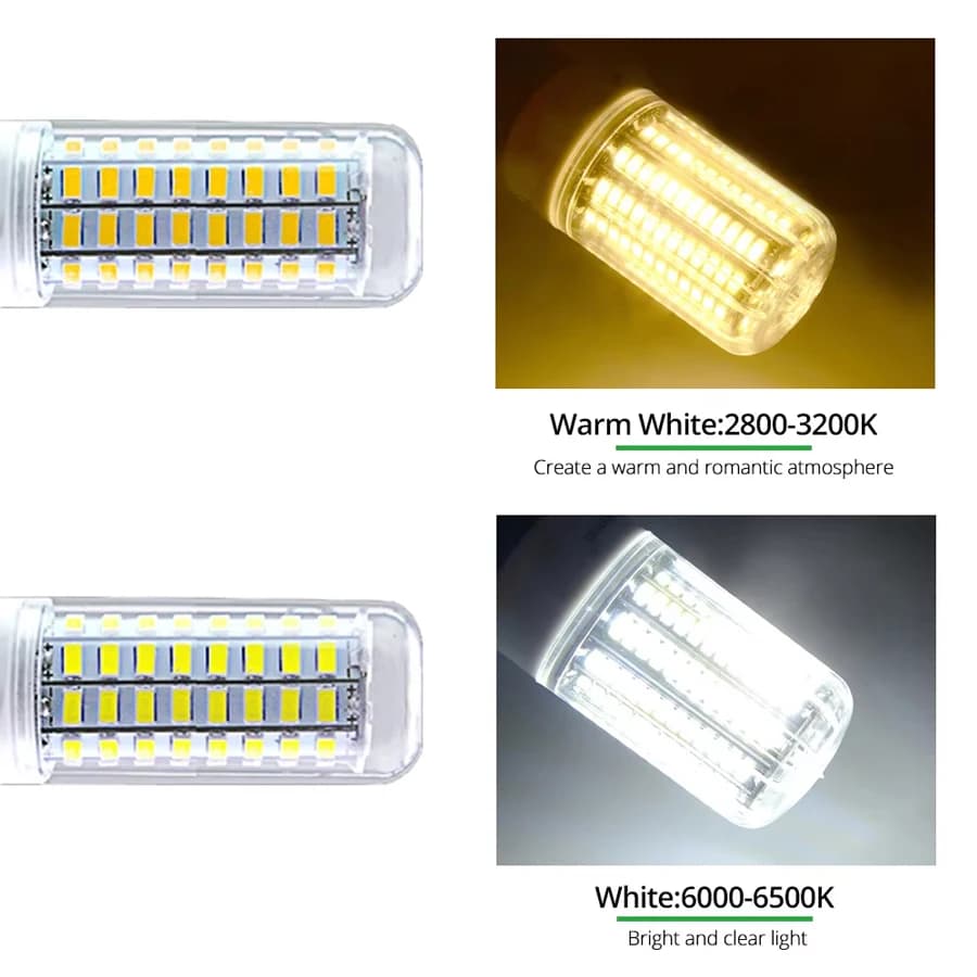 Ampoules de maïs LED pour la décoration de la maison, lampe LED E14, SMD 5730, 220V, 24, 36, 56, 72
