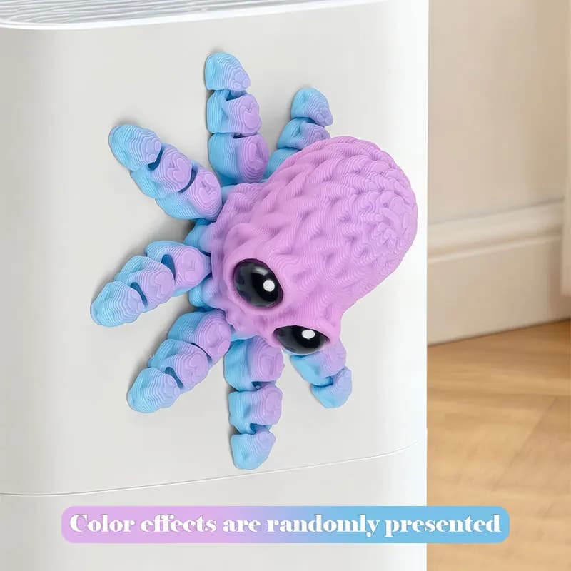 Adorable aimant de réfrigérateur poulpe imprimé en 3D, avec articulations mobiles, décoration artisa