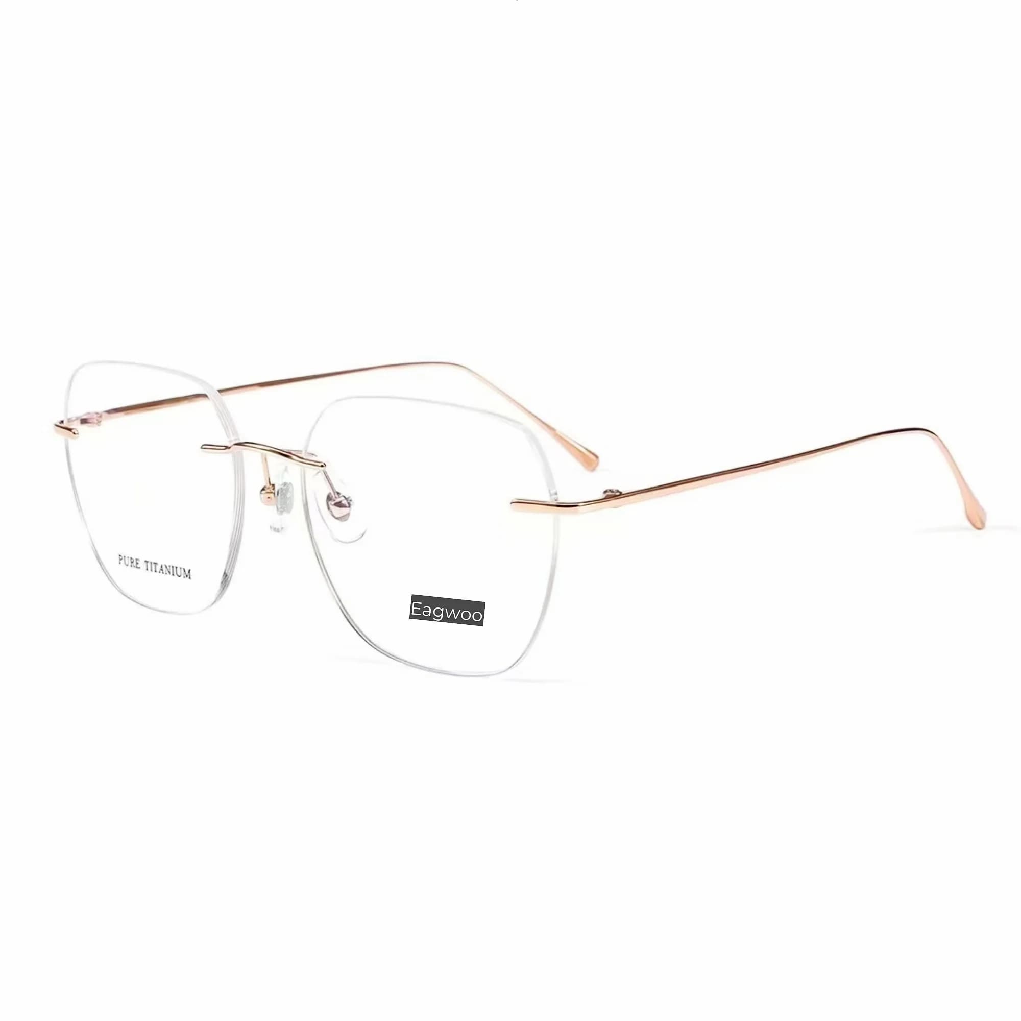 Lunettes de vue sans monture en titane pur, lunettes sans cadre, lunettes pour contrevenants, longue