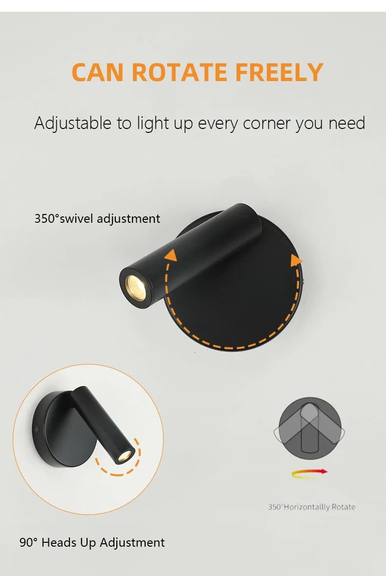 Applique murale LED réglable, lampe de lecture de chevet créative pour hôtel, chambre à coucher, étu