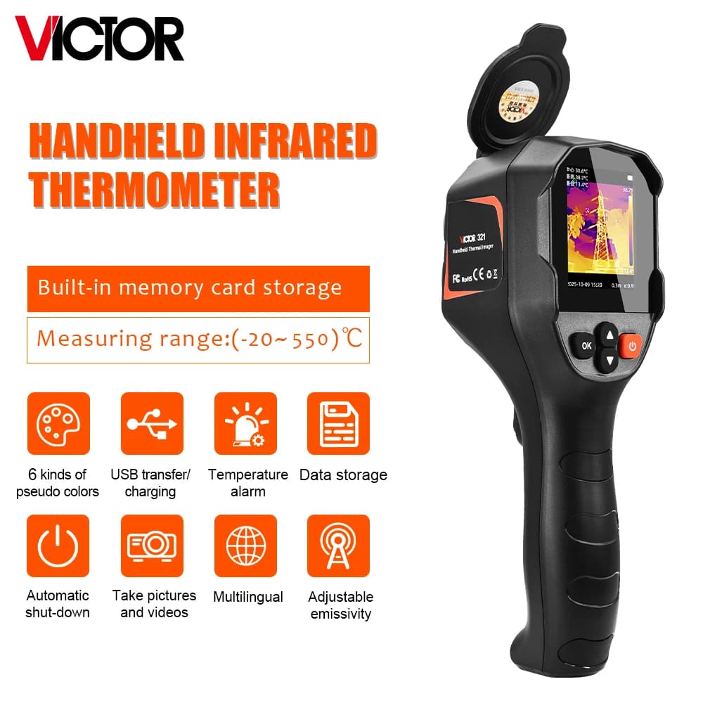 Caméra thermique VICTOR, résolution TISR 240 x 240, -20 à 550 ℃ Alarme de température par caméra inf