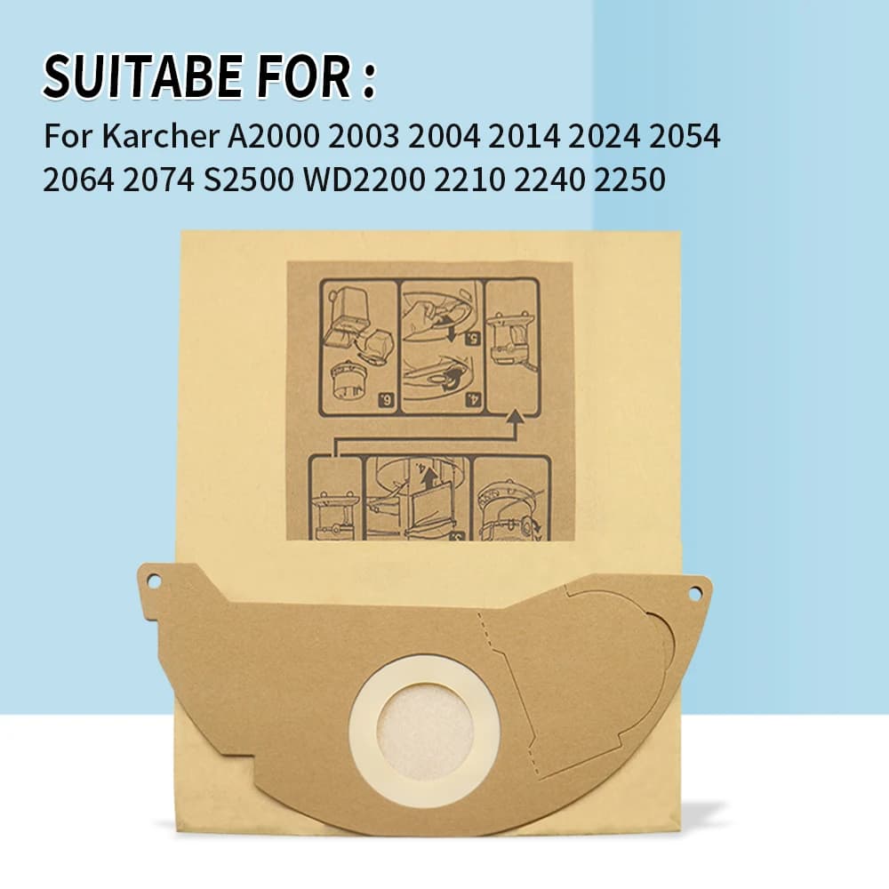 Sacs en papier HEPA Pound pour aspirateur Karcher, pour modèles WD2250 WD3.200 MV2 MV3 WD3 A1000 A22