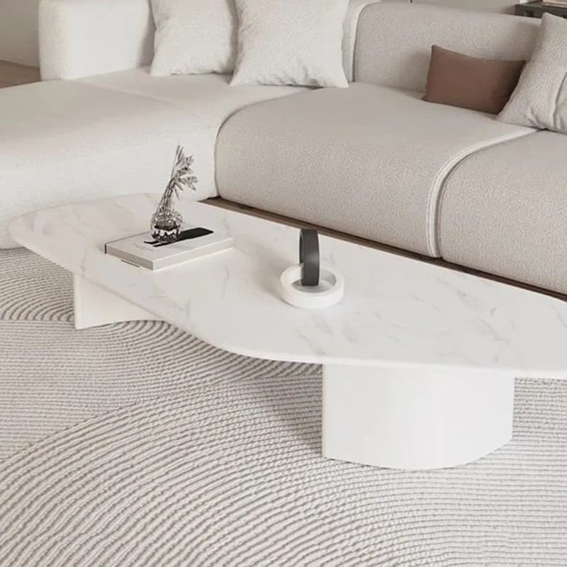 Table basse au Design moderne, basse et irrégulière, en marbre, nordique, pour hôtel, appartement, M