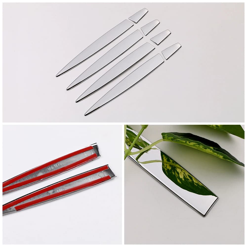 Autocollant en fibre de carbone chromé pour poignée de porte extérieure de voiture, garniture pour B