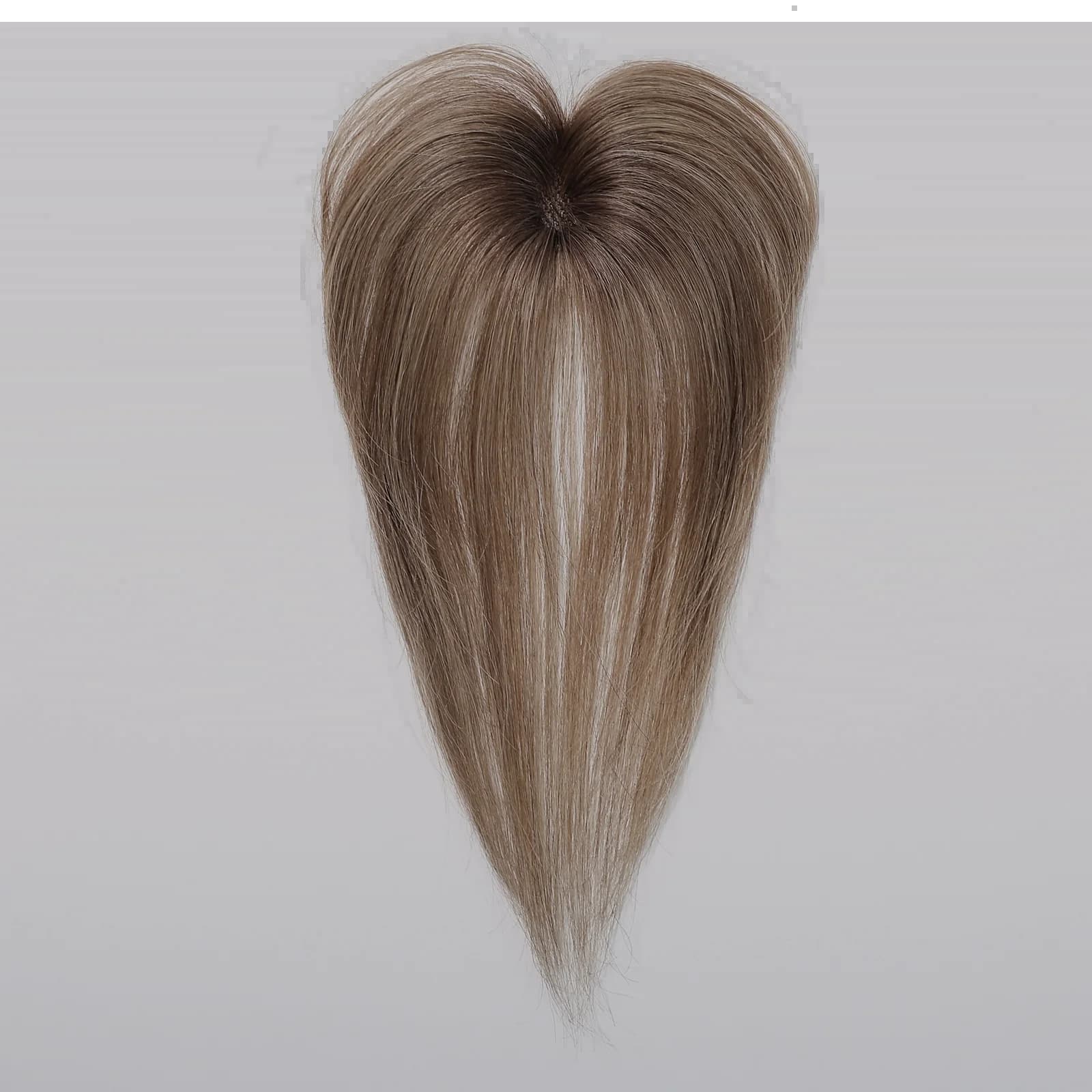 100% Remy cheveux humains Toppers avec frange brun clair postiches 3D vaporeux frange pour les femme