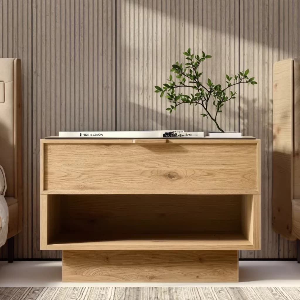Table de chevet ouverte en bois de style américain, meubles de maison modernes personnalisés, meuble
