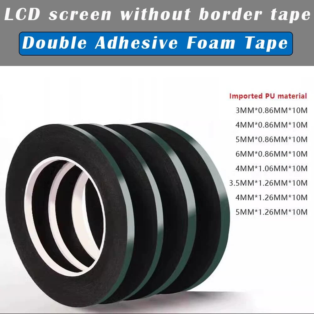 Ruban adhésif en mousse Double face, 10M, 3mm, 3.5mm, 4mm, 5mm, 6mm, pour écran LCD, sans cadre, pou