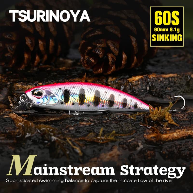TSURINOYA 60S leurre de pêche méné coulant DW67 60mm 6.1g appât dur artificiel brochet bar truite Je