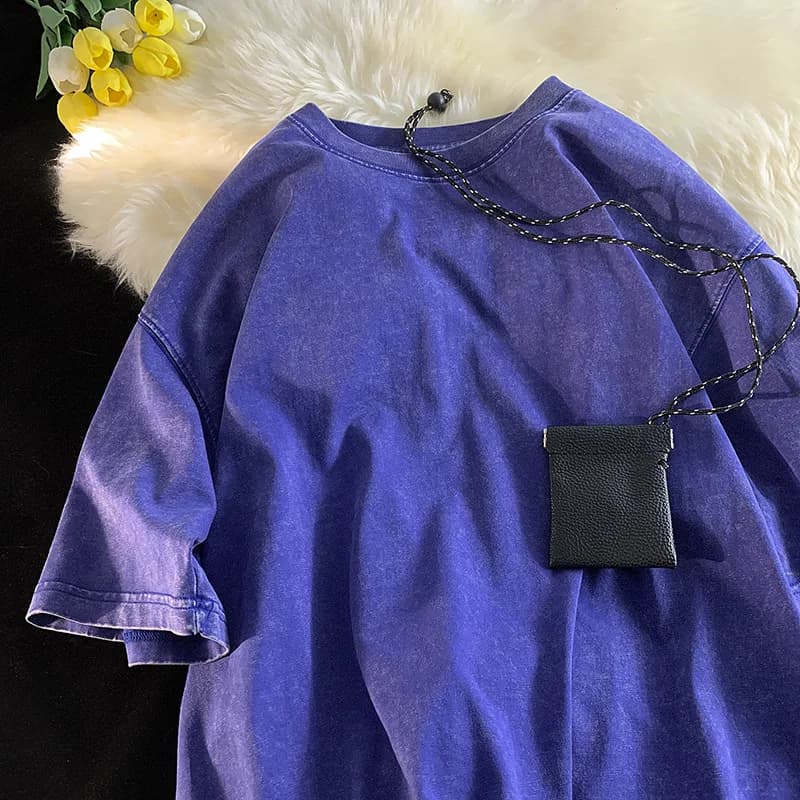 Qualité Surdimensionné Acide Lavé Y2K T-shirt hommes Vintage T-shirts Streetwear Lavage Minéral T-sh