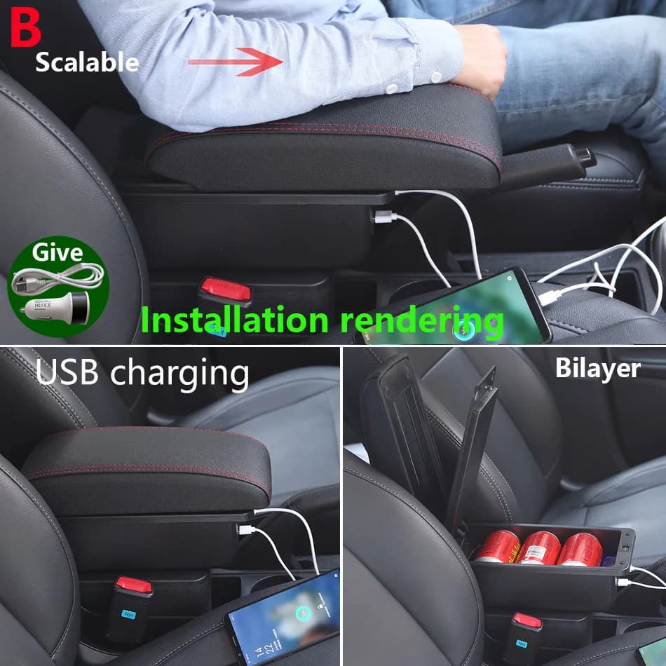 Accoudoir de voiture pour Volkswagen POLO, nouveau, pour VW POLO Mk5 6R Vento, boîte de rangement de