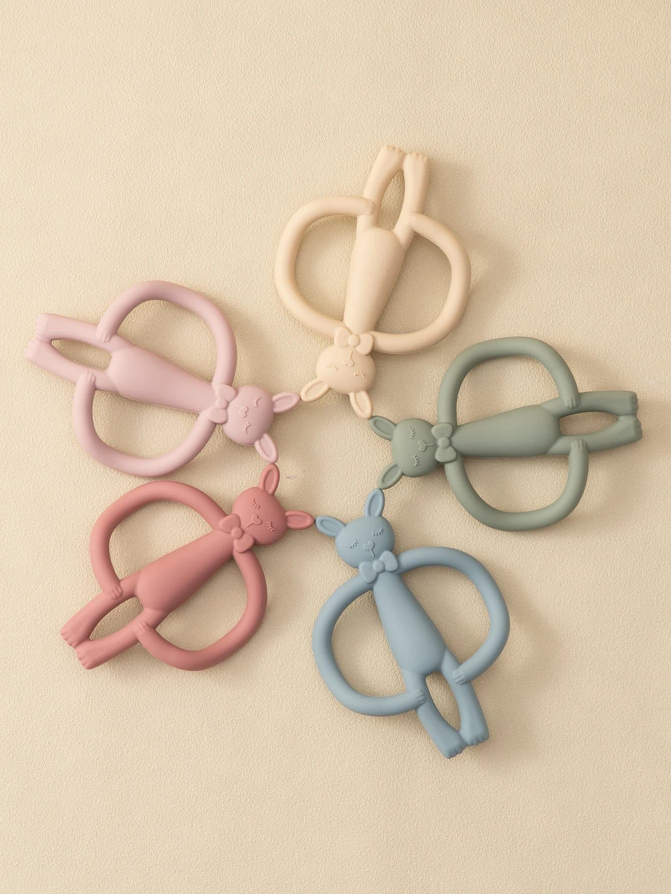 TeWindsor-Jouet de Dentition en Silicone pour Bébé, Lapin de Dessin Animé, Cadeaux pour Nouveau-Né, 