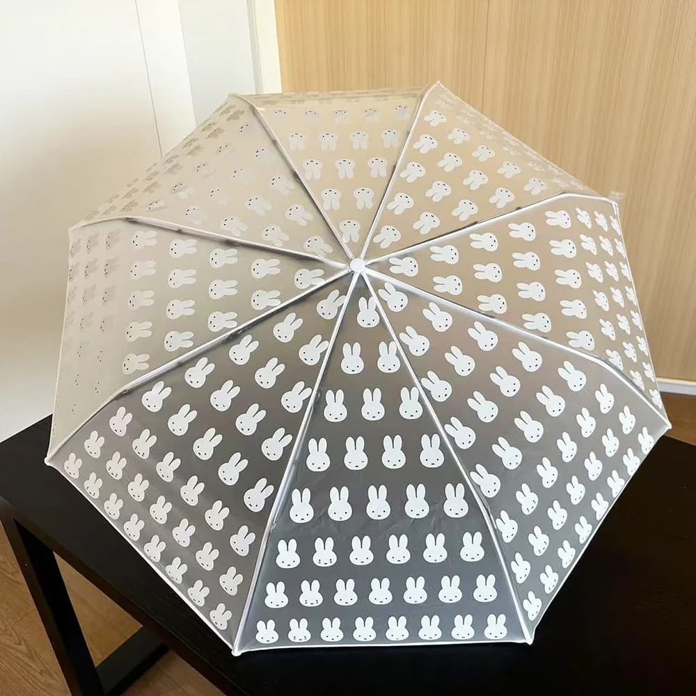 Parapluie Transparent givré Miffy Kawaii, joli parapluie pliable pour étudiants, entièrement automat