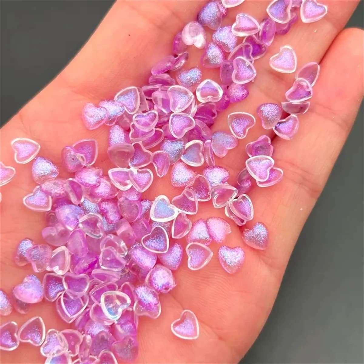 Breloques japonaises en forme de cœur pour nail art, 50 pièces, accessoires en résine, dessin animé,