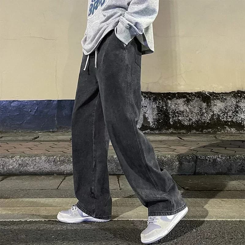 Jean ample pour hommes, Streetwear, Style coréen, mode, ample, droit, jambes larges, vêtements de ma