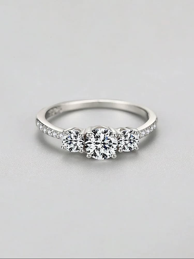 Bague ronde en argent Sterling 925 pour femmes, classique, mode, Zircon 0,5 ct, anniversaire, fiança