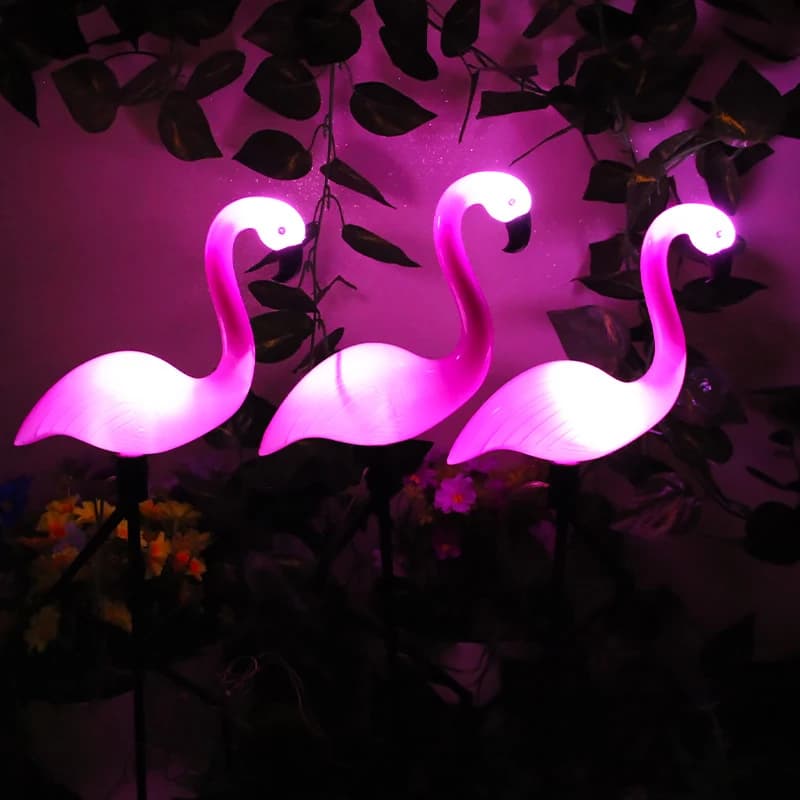 Lumière solaire de flamant rose lumière extérieure de décoration de cour LED de jardin imperméable l