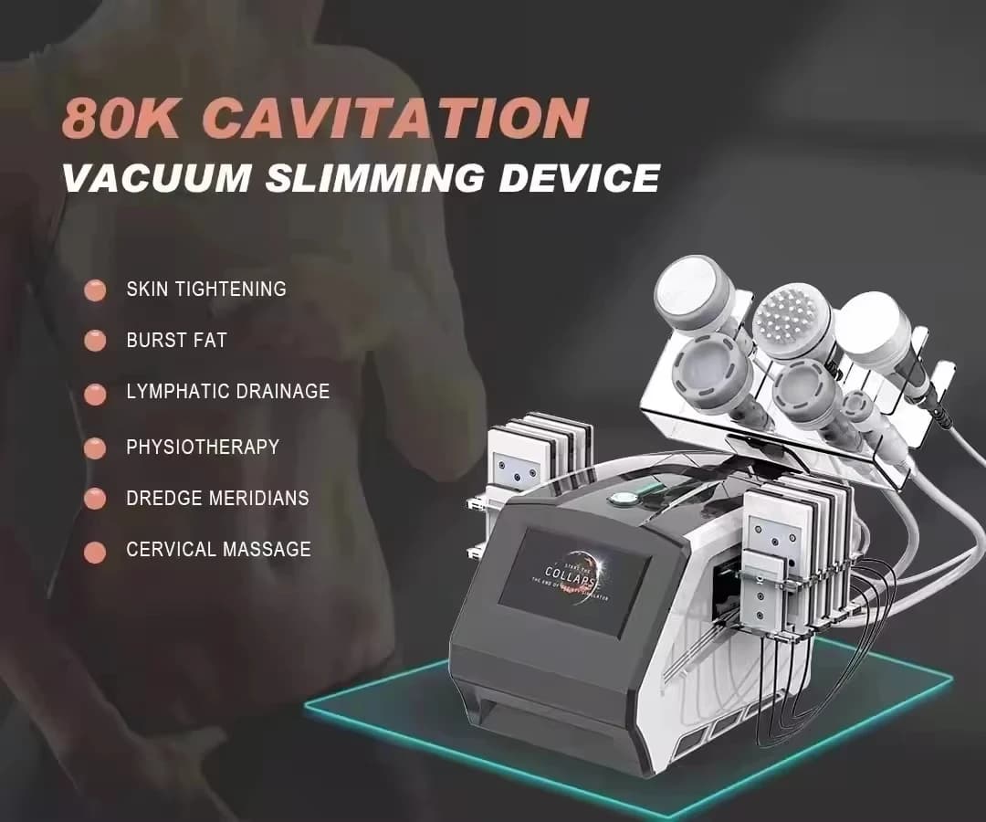 Dispositif amincissant sous vide par Cavitation 80K, Drainage lymphatique, Lipolaser, drague des mér