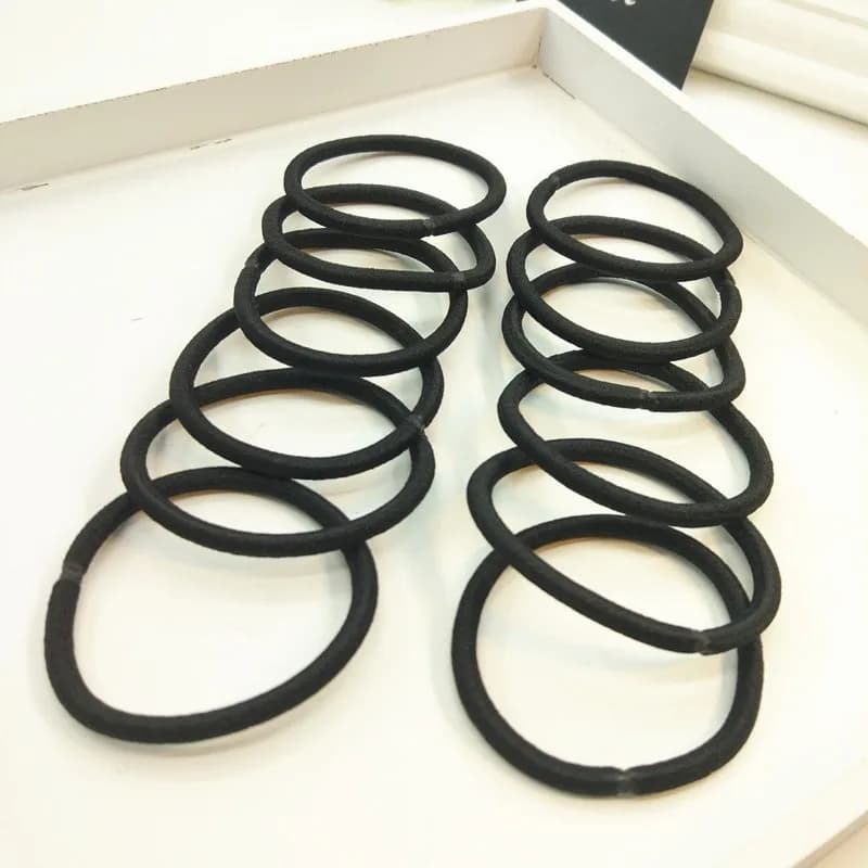 10/50pcs 4mm mélange couleur noir aucun dommage élastiques cheveux cravates bandes ligues queue de p