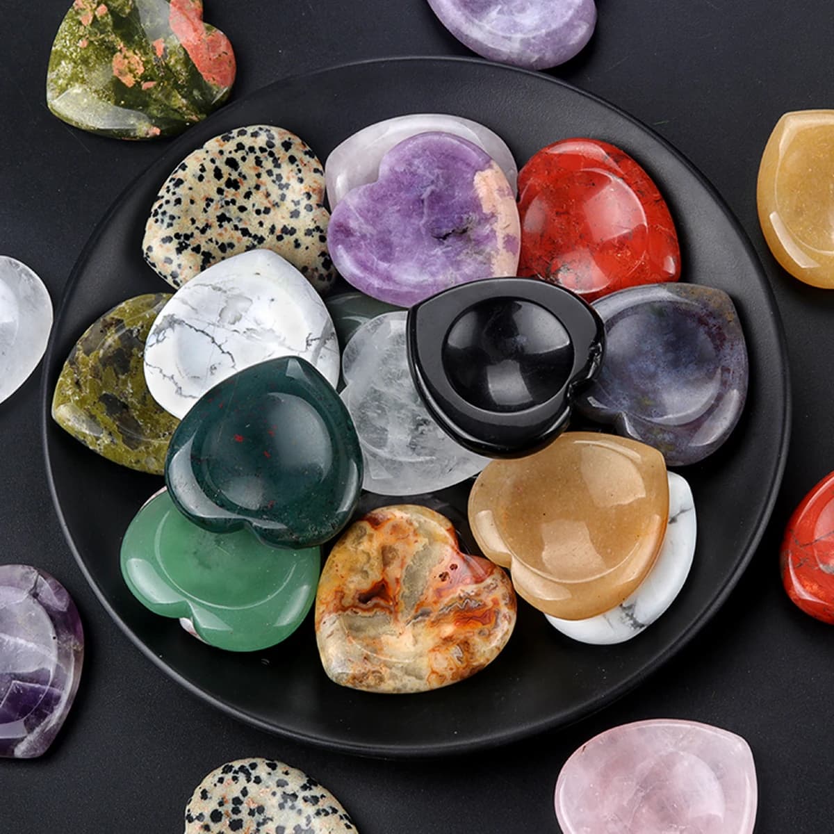 40mm coeur cristal souci pierre paume thérapie énergétique Reiki guérison Massage Quartz méditation 