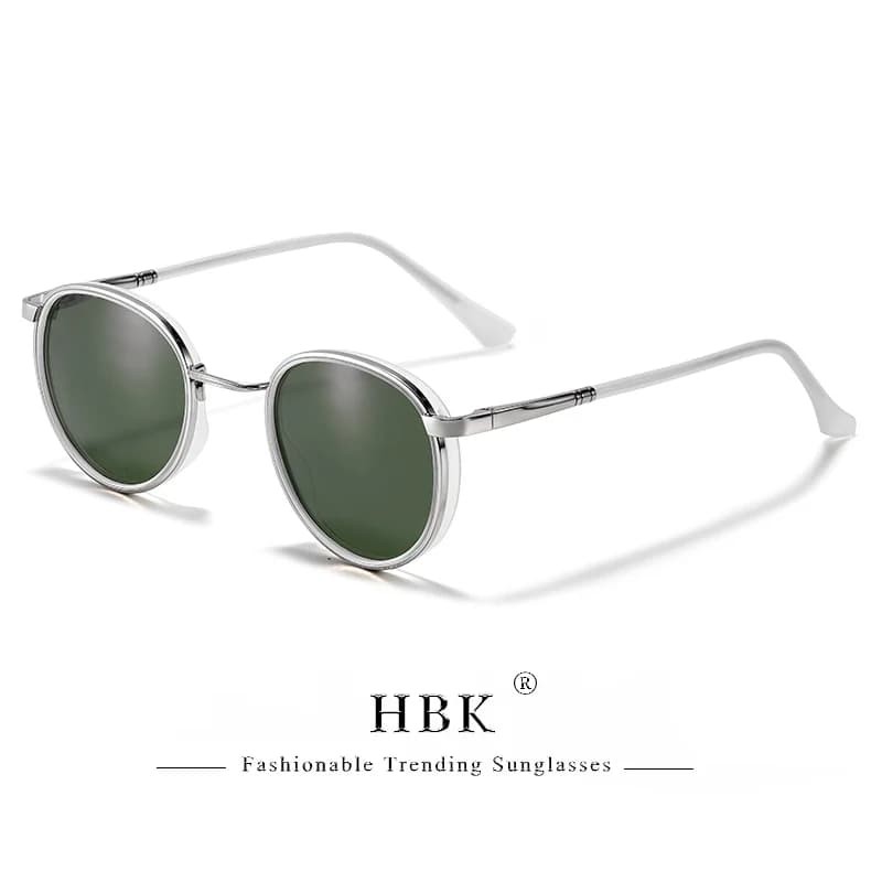 HBK TRetro Punk lunettes de soleil polarisées pour hommes conception ronde à la mode UV400 unisexe l