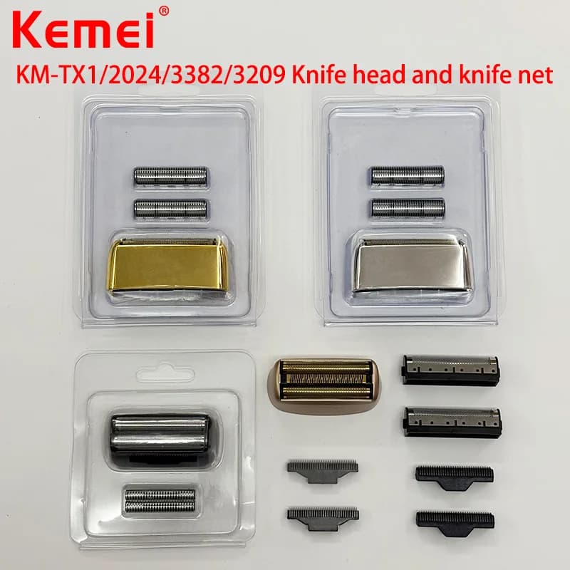 Kemei lames de rechange originales pour KM-TX1/2024/3209/3382 tête de couteau de rasoir et filet de 