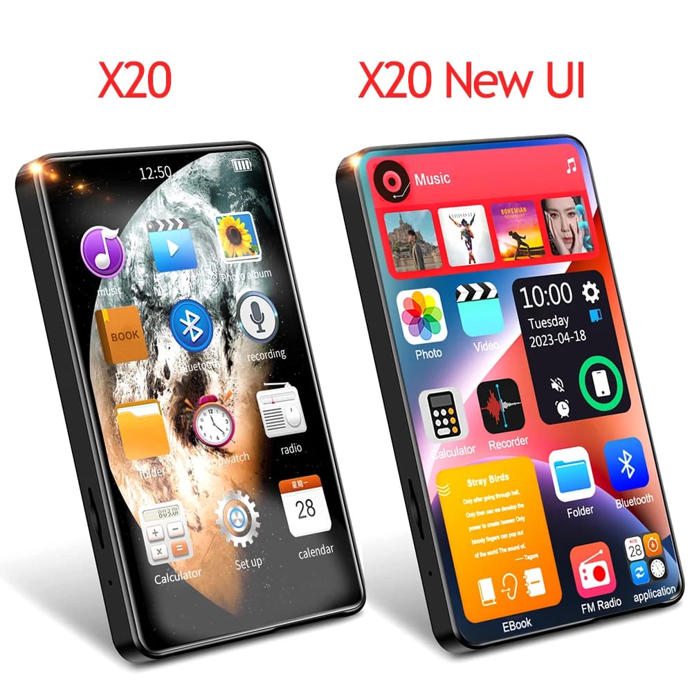 Yophoon X20-New biom4 pouces plein écran tactile lecteur MP3 MP4 16 Go avec haut-parleur 1080P vidéo