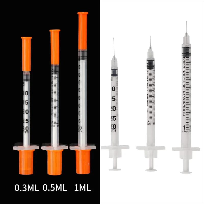 50Pcs/Pack 0.3ML 0.5ML 1ML Animal Syringe with Lab Supplies Farm Animal Cattle Sheep Horses Cat Dog 