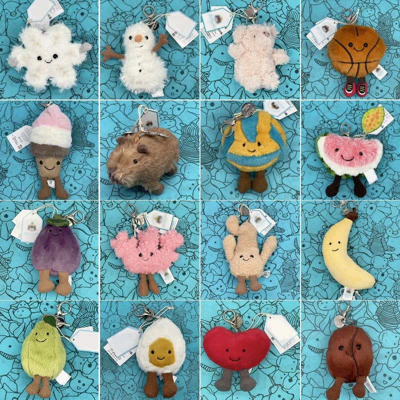 JELLYCAT Porte-clés en peluche ballon de golf, Porte-clés Capybara, Jouet en peluche ballon de volle