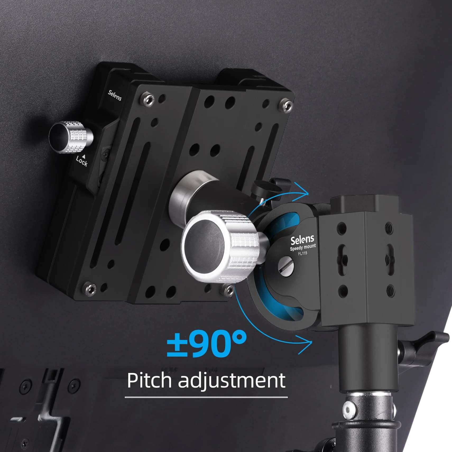 Selens Base universelle réglable à rotation 360°, support détachable, plaque à dégagement rapide, ac