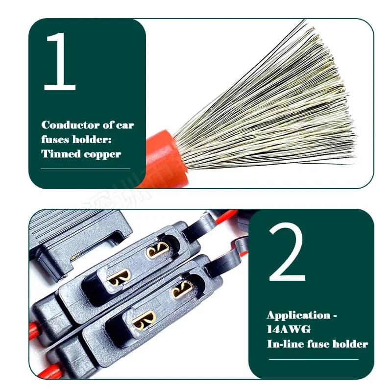 5 pièces 14AWG voiture Mini boîte à fusibles Type de lame en ligne porte-fusible étanche pour 2V 30A