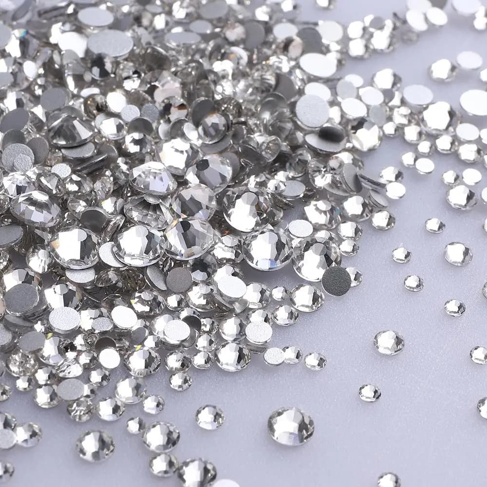 1440 pièces mélange taille verre Flatback strass paillettes cristal AB diamant rond Non correcteur c
