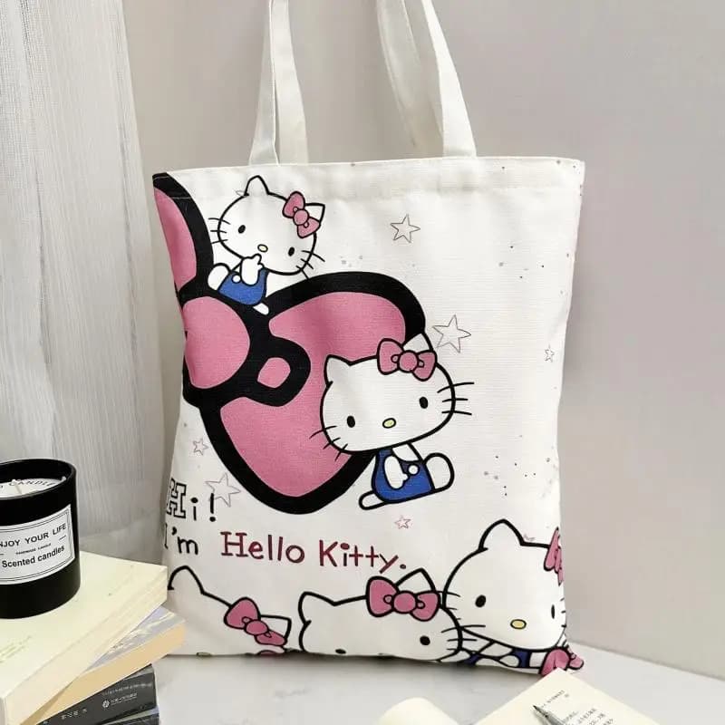 Hello Kitty – sac à main de grande capacité, sac à bandoulière en toile de dessin animé, sacoche de 
