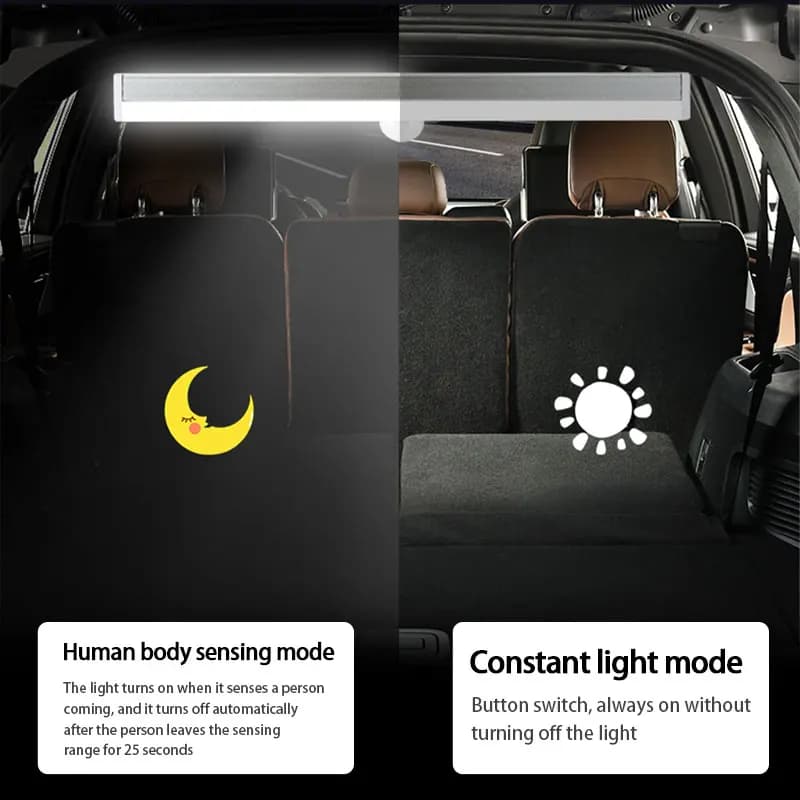 SEAMETAL veilleuse voiture toit lampe à LED 3 Modes sans fil corps humain Induction USB coffre Auto 