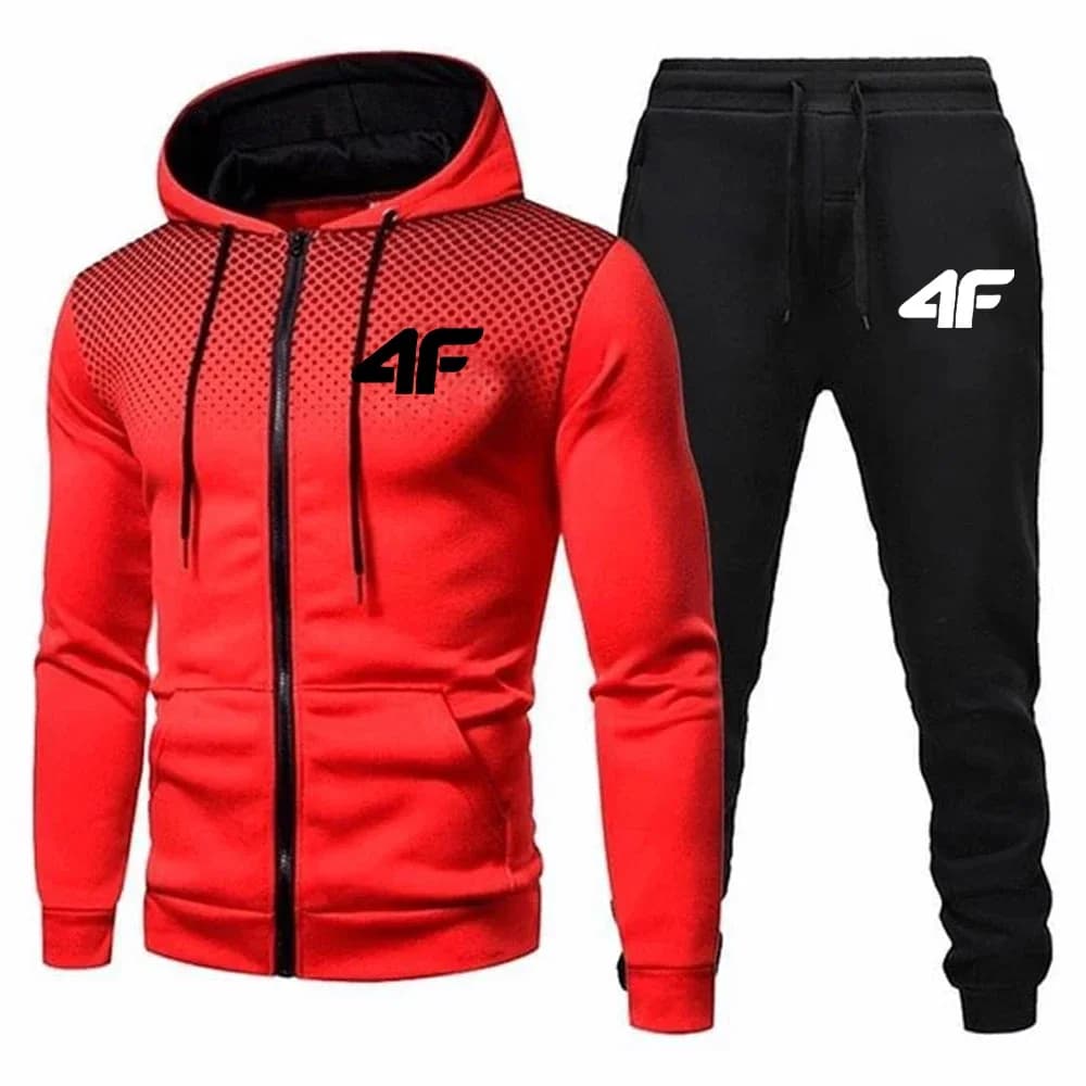 Automne hiver hommes survêtement Jogging pantalons de survêtement 2 pièces ensemble Sport veste à gl