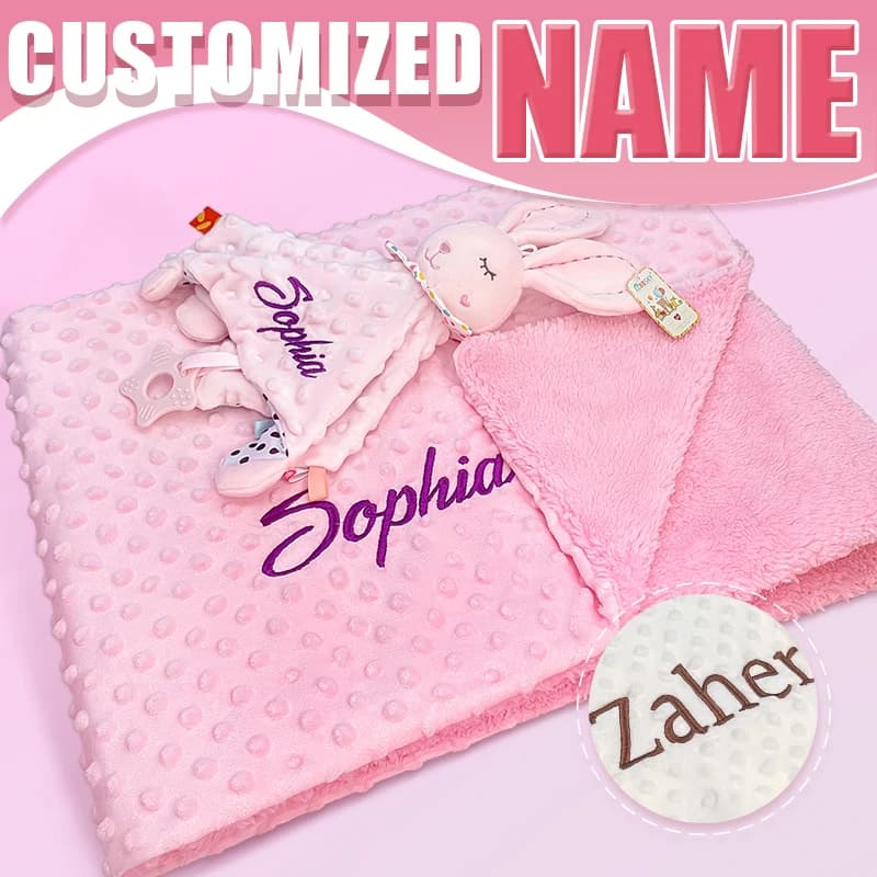 Couverture de bébé en peluche douce personnalisée avec nom, poussette pour nouveau-né, poupées endor