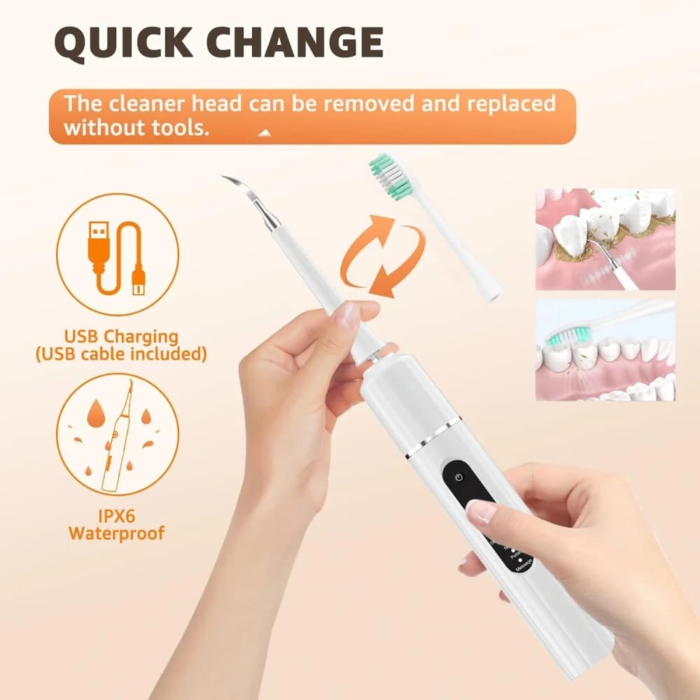 Brosse à dents électrique sonique - outil portable pour le soin et l'élimination du tartre à domicil