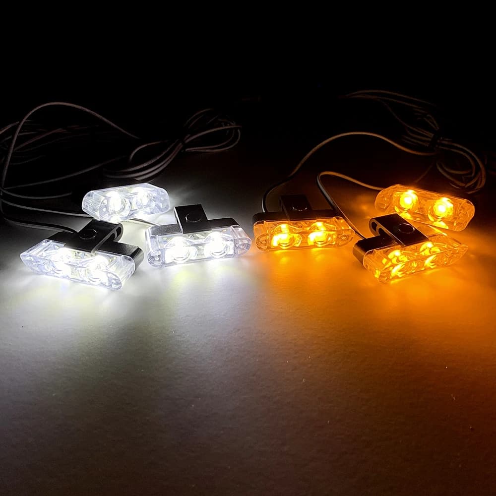 2 LED pince de Police lumières stroboscopiques rouge bleu ambre lampe Flash 12V véhicule pare-chocs 