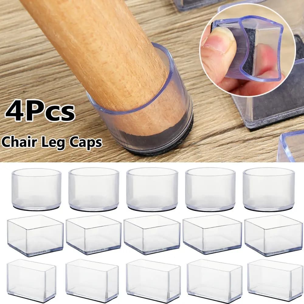 Coussinets transparents en silicone pour pieds de table et chaise, capuchons en PVC, couvre-pieds as